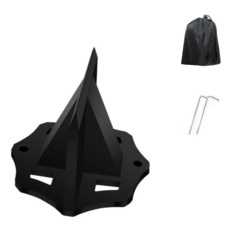 Small square cast iron wood splitter for portable kindling and log splitting