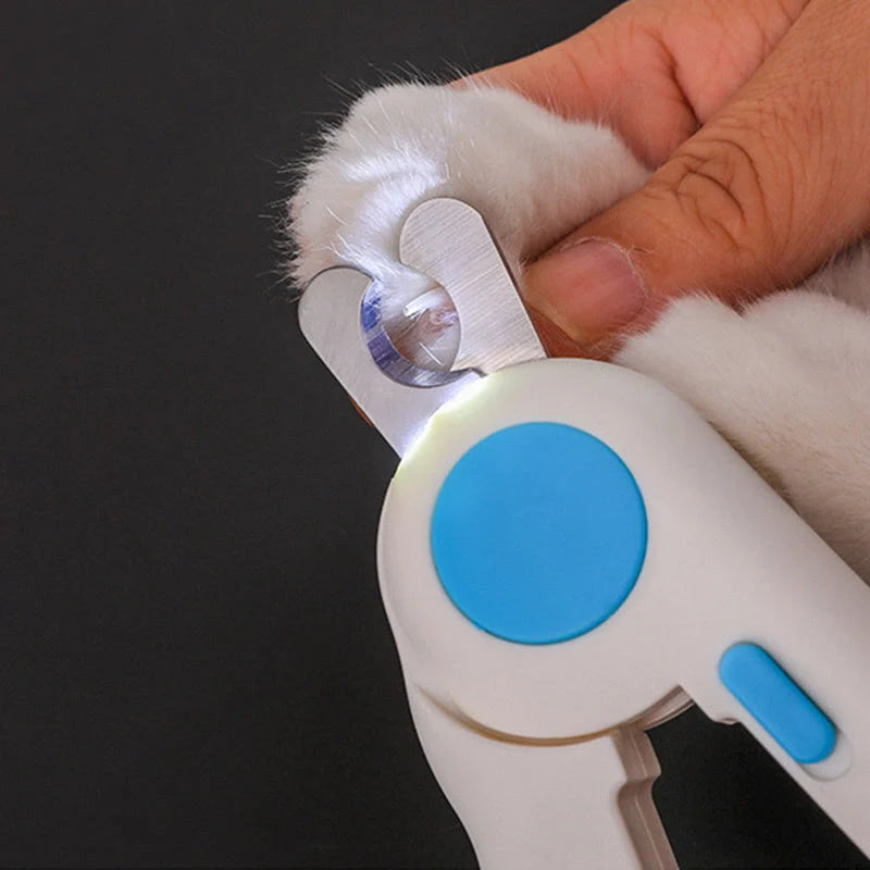 LED illuminated pet nail clippers for safe and precise trimming