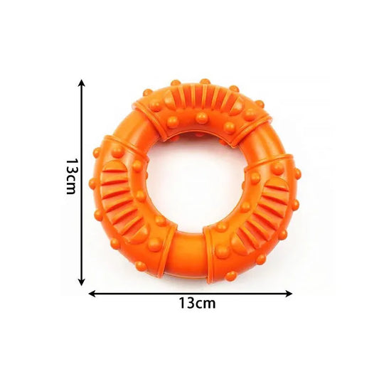 Blue dog fetching stick toy with hollow centre, measuring 13cm, for lightweight chew and floatable fetch games