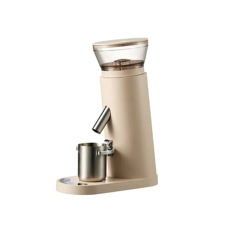 Electric coffee grinder with stainless steel construction and 0.5L capacity in retro style