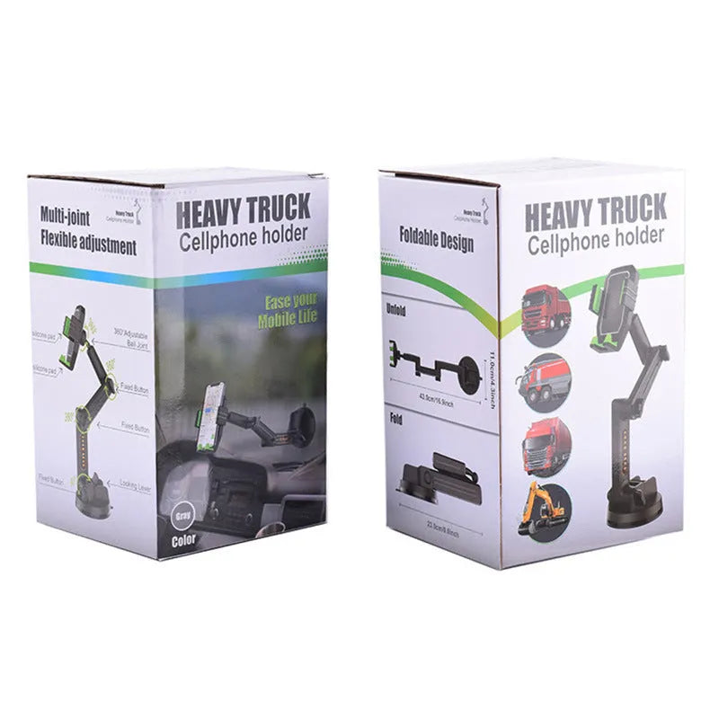 Suction cup car phone holder in grey or green, ABS and sponge bracket for dashboard or glass