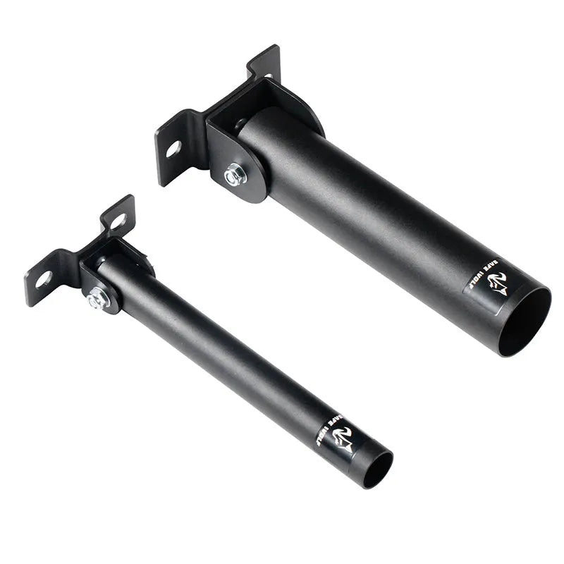 Wall barbell gun barrel rack with 25 steel pipe tubes for storing barbell rods, showing inner diameter options