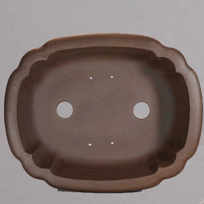 Handmade purple clay rectangular flower pot with antique finish, dimensions 51x41x14cm