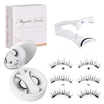 Magnetic false eyelashes with integrated soap holder compartment, portable cosmetic organiser