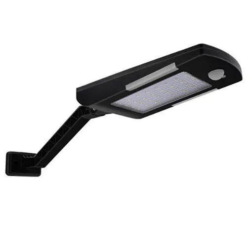 Solar-powered outdoor garden light with motion sensor in black or white with wall mount or pole options