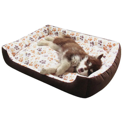 Beige plush dog bed with raised sides for a small dog, showing its basket-style design.