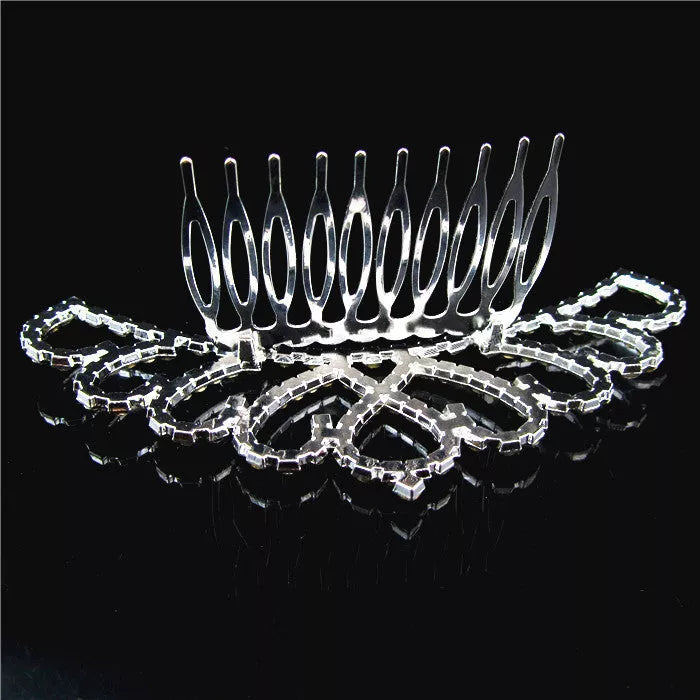 White rhinestone bridal crown headdress for weddings