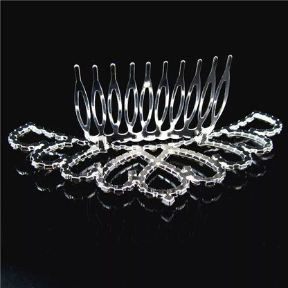 White rhinestone bridal crown headdress for weddings