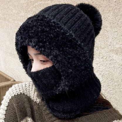 Stylish warm multifunctional hat and scarf combo for winter in various colors