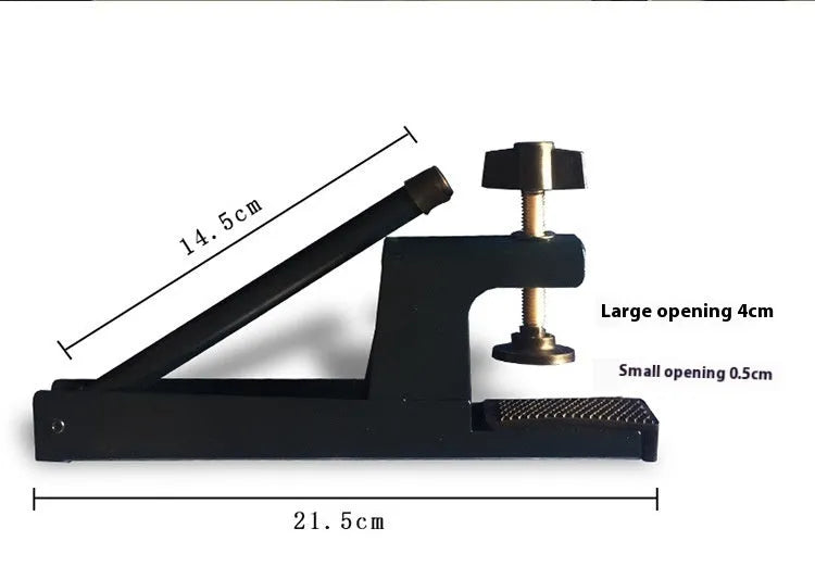 Table tennis post with universal large clip attached to indoor open grid table for ball retrieval practice
