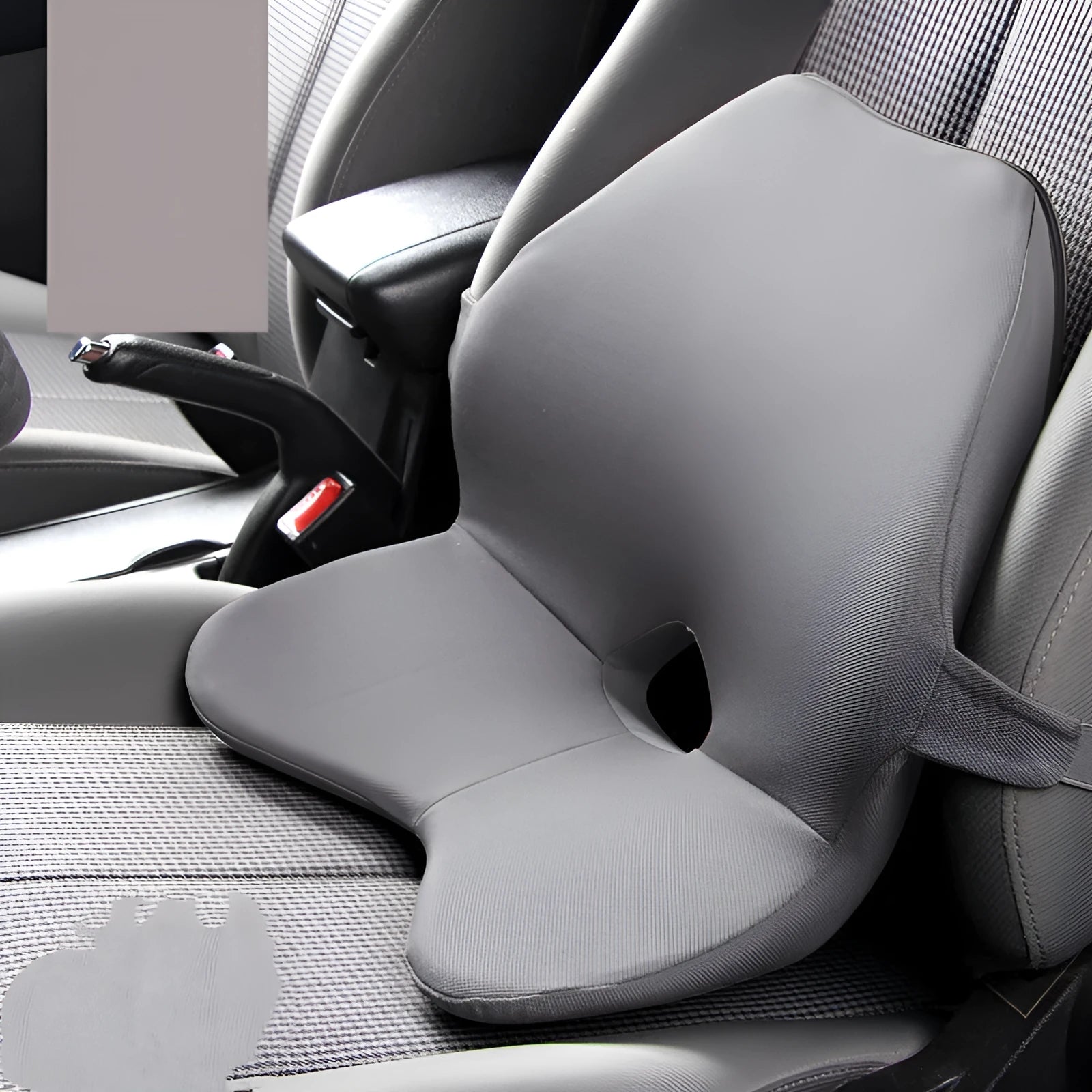 Memory foam car lumbar support cushion and headrest combination in beige colour