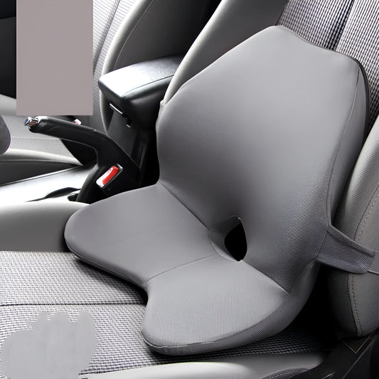 Memory foam car lumbar support cushion and headrest combination in beige colour