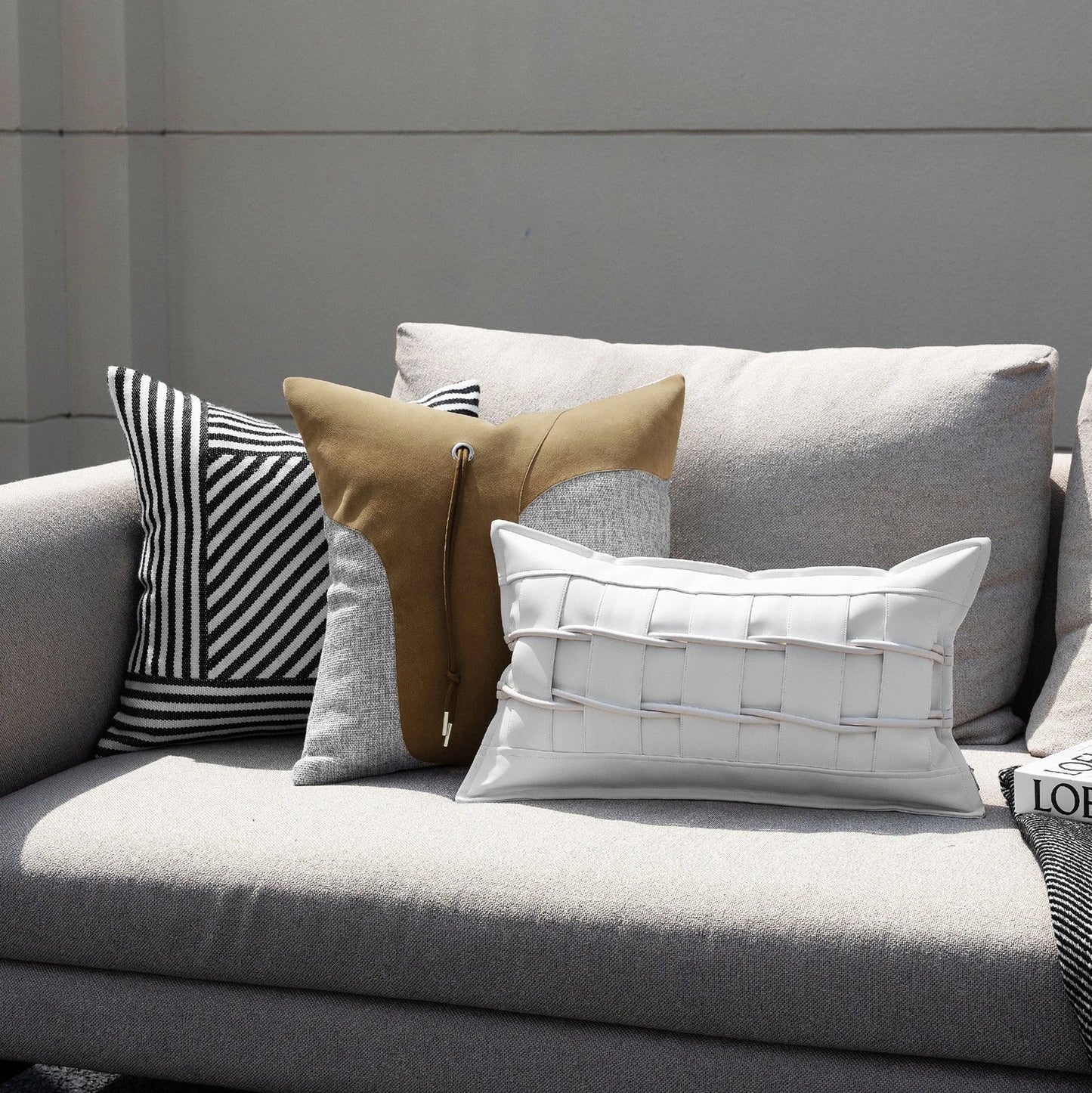 Modern minimalist square living room pillow with removable cover in 30x50cm dimensions