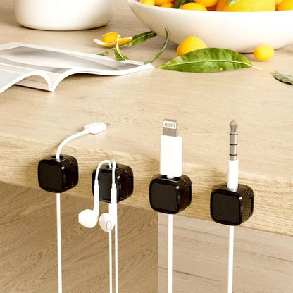 Adjustable Magnetic Cable Organizer for Under Desk - Premium Wire Holder and Manager in White and Black Colors