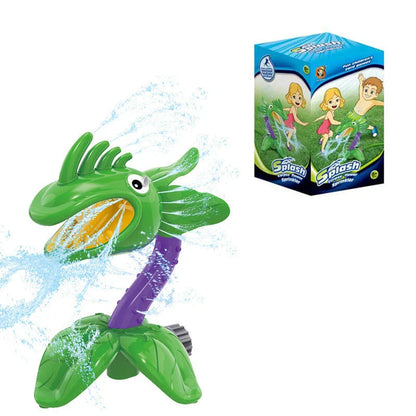 Colorful outdoor water sprinkler toy with cactus-shaped design for kids to enjoy in the backyard