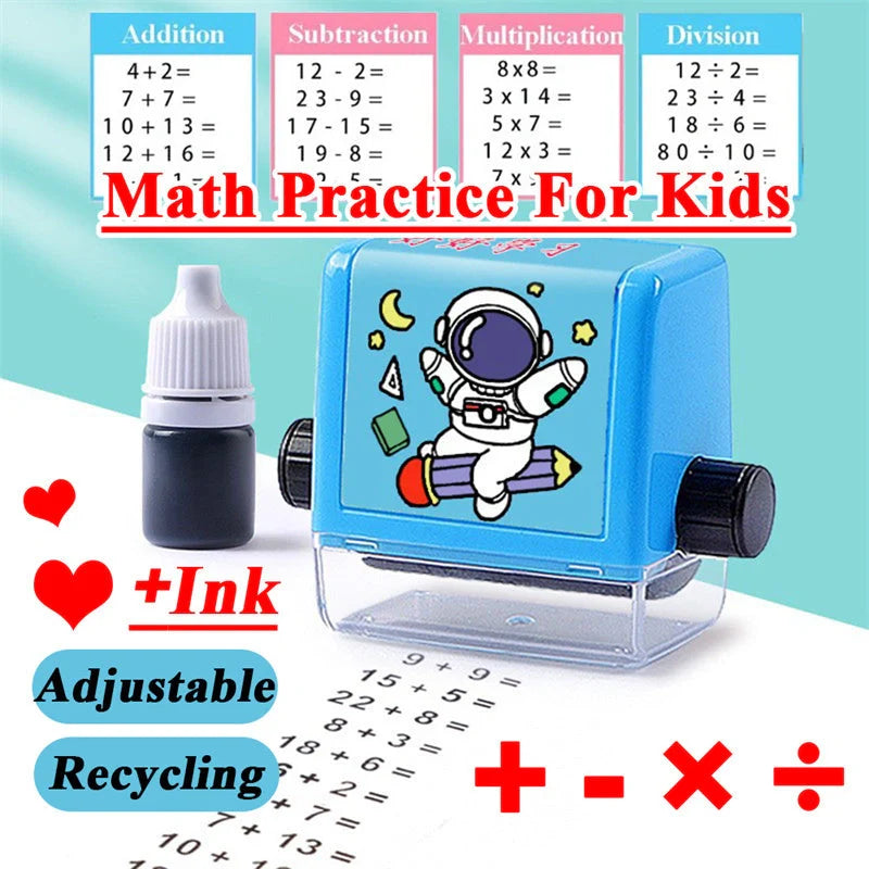 Math Roller Stamp for addition, subtraction, multiplication, and division practice