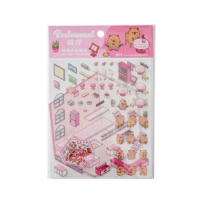 Capabala pre-cut landscaping hand account stickers in eight shop-themed colours on a white background.