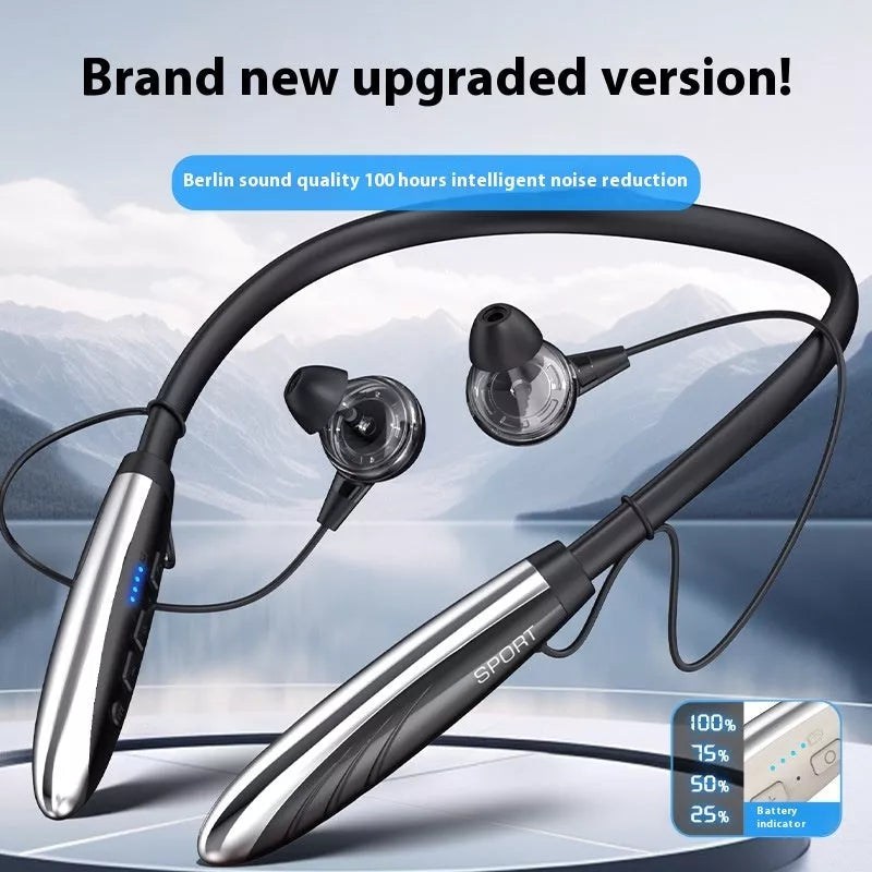 Wireless Bluetooth neckband earphones in skin-friendly colors with magnetic design