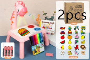 Children's Projection Drawing Board Doodle with music function and magnetic artboard in blue and pink