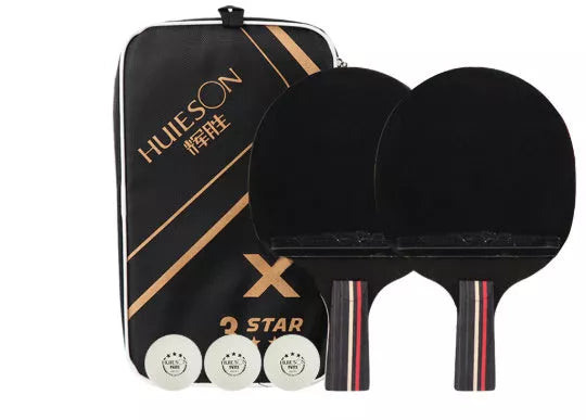 Pure wood table tennis racket set with reverse glue rubber for enhanced play