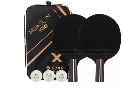 Pure wood table tennis racket set with reverse glue rubber for enhanced play