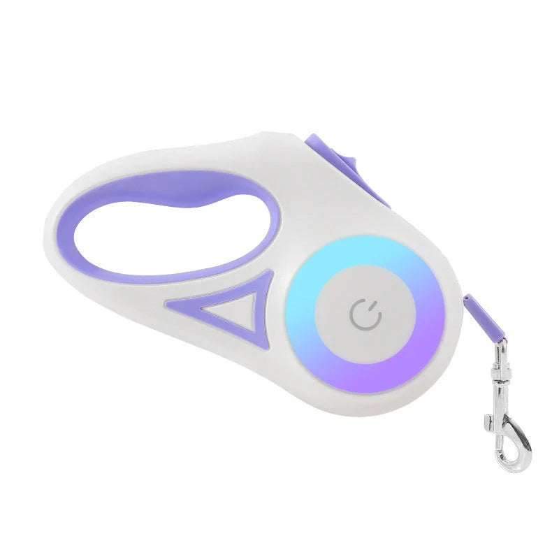 Retractable dog leash with automatic lock in Dream Purple, Sunshine Orange, and Mint Green