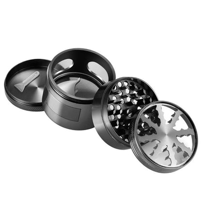 60mm zinc alloy herb grinder with windmill teeth and neodymium magnet lid