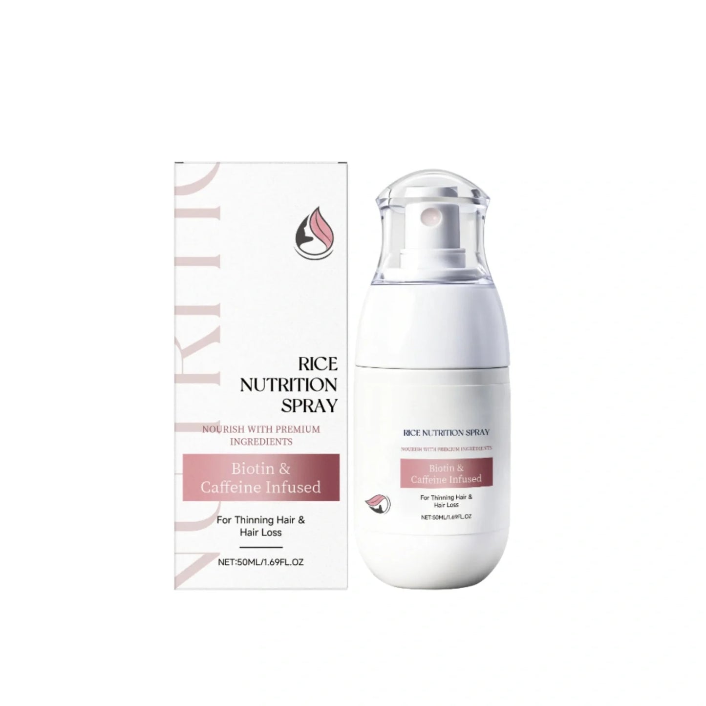 50ml scalp nourishing spray bottle with spray mechanism for direct application