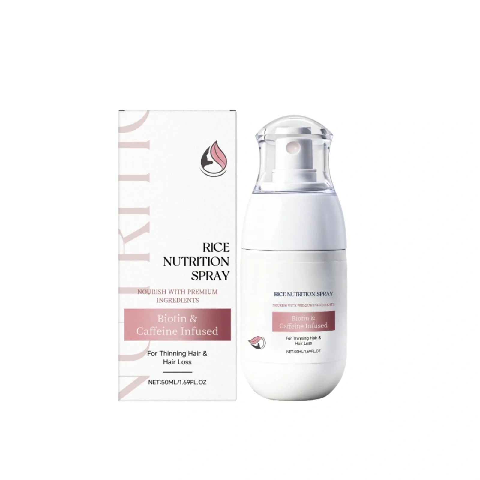 50ml scalp nourishing spray bottle with spray mechanism for direct application