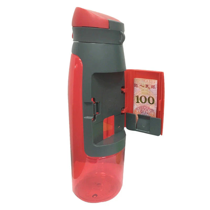 Secure Stash Water Bottle with Hidden Compartment for Storing Valuables, Durable Leak-Proof Design, Suitable for Commuting, Travel, and Outdoor Activities