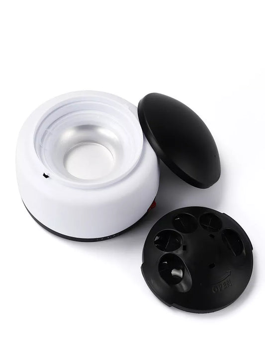White steam nail polish remover with power cord and adapter, compact design