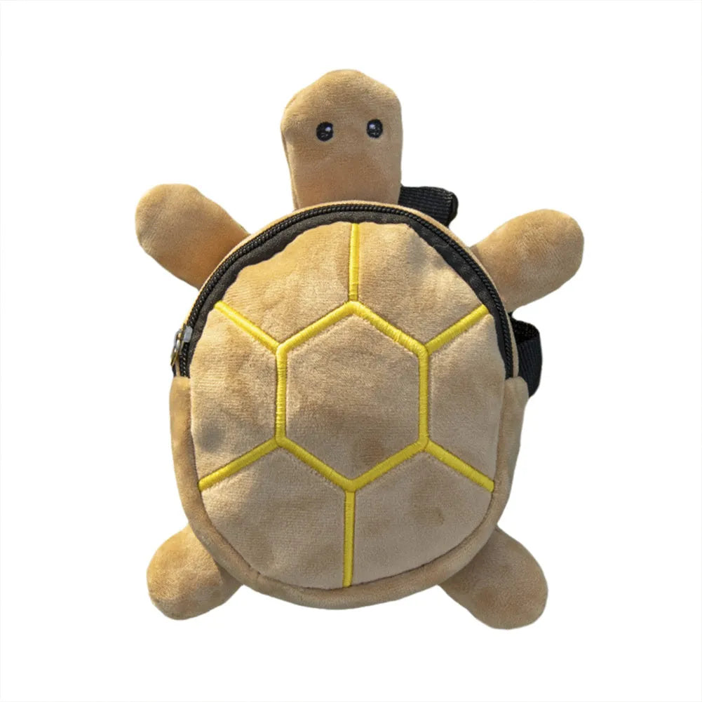 Cartoon turtle shape dog backpack harness with metal zipper and 20 x 18cm storage compartment