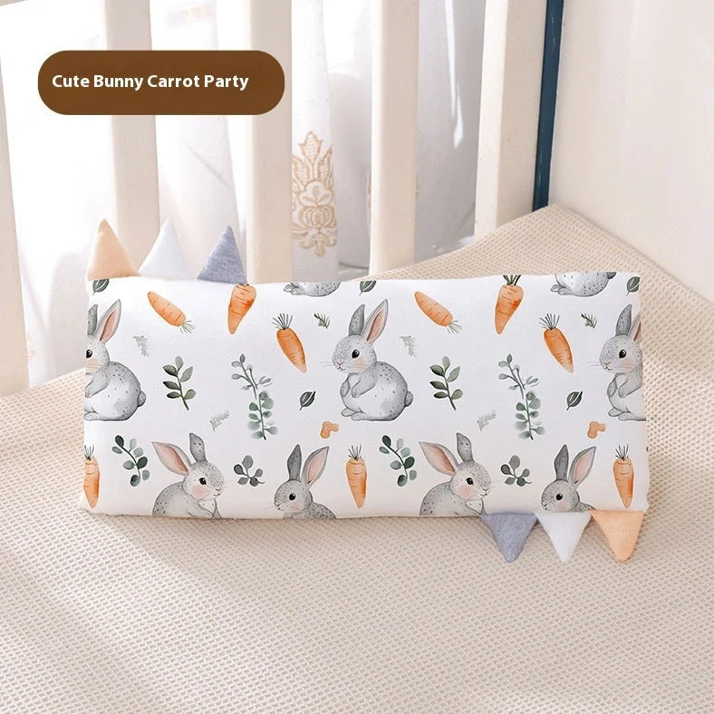 Bamboo fibre children's cartoon pillow with removable cover in three size options