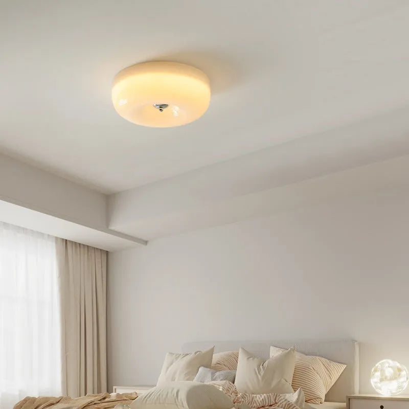 Cream style bedroom ceiling lamp with three-colour light, 30cm or 40cm diameter, American design