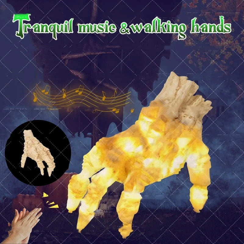 Realistic glowing zombie hand decoration with motion and sound for Halloween