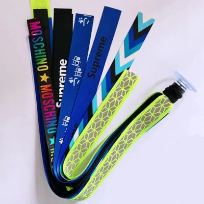 Children's helmet streamer with 60 cm polyester ribbon in colours like apricot and khaki for roller skating and skiing