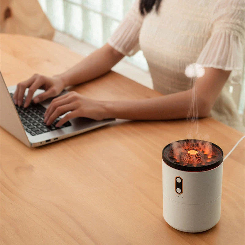 Volcanic Aroma Diffuser with Jellyfish-Inspired Design, Dispersing Essential Oil Fragrance and Emitting Soothing Night Light