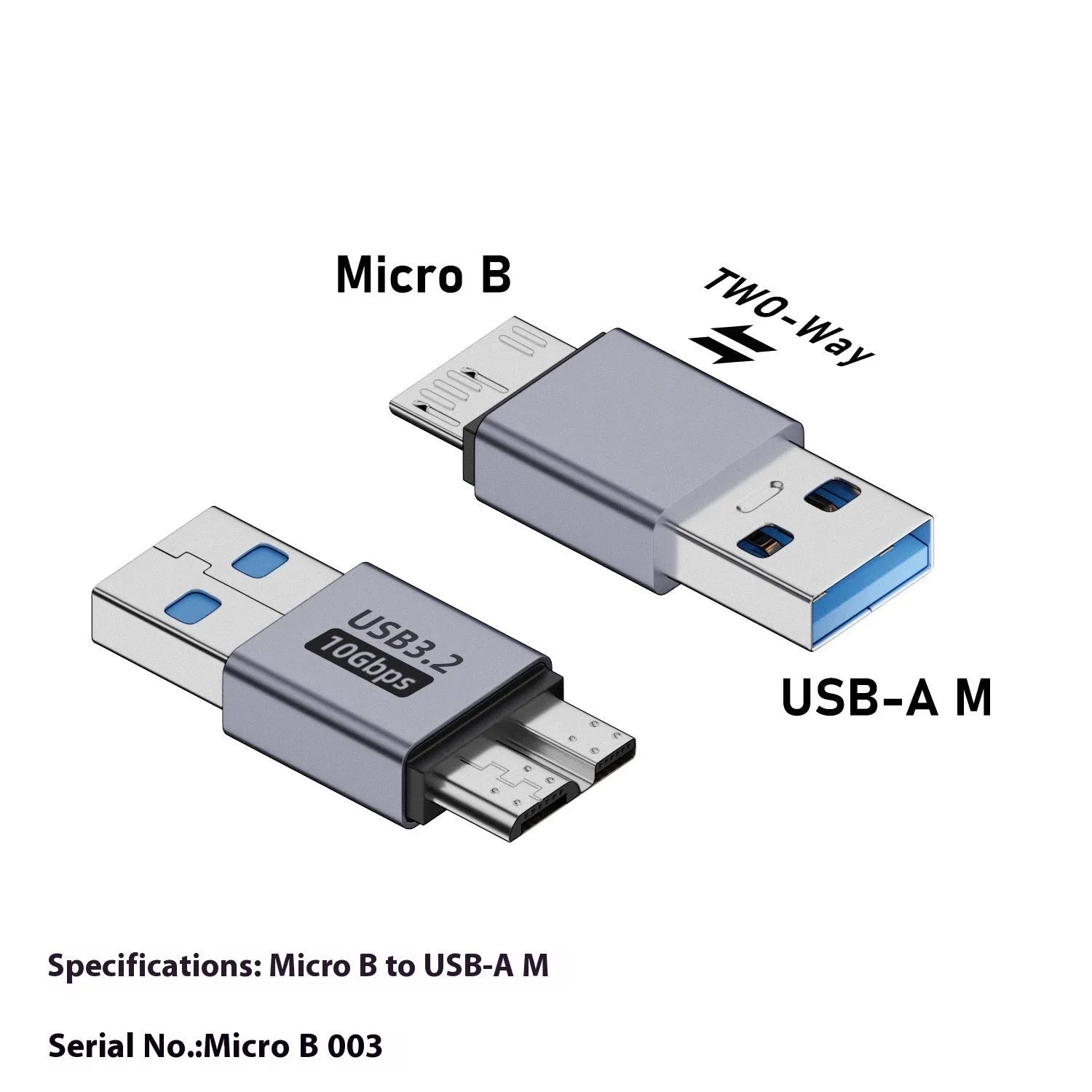 Micro USB to USB-C and USB-A adapter converter for data transfer and charging devices