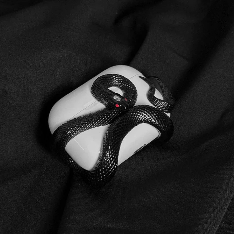 Creepy snake-themed silicone case for AirPods Pro with detailed design for Halloween and everyday style