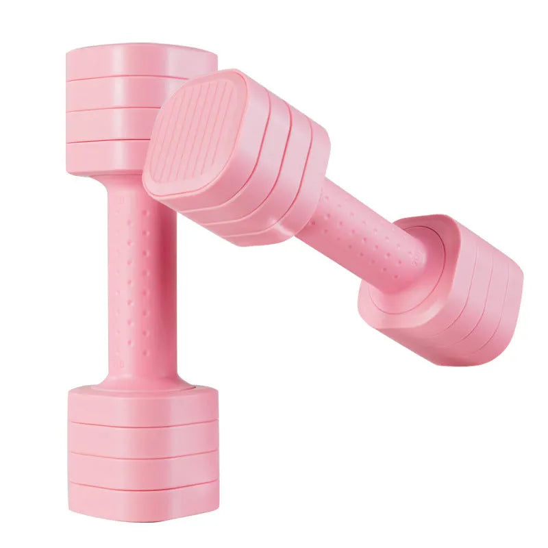 Detachable dumbbell set with adjustable weight options in various colours for women's fitness training