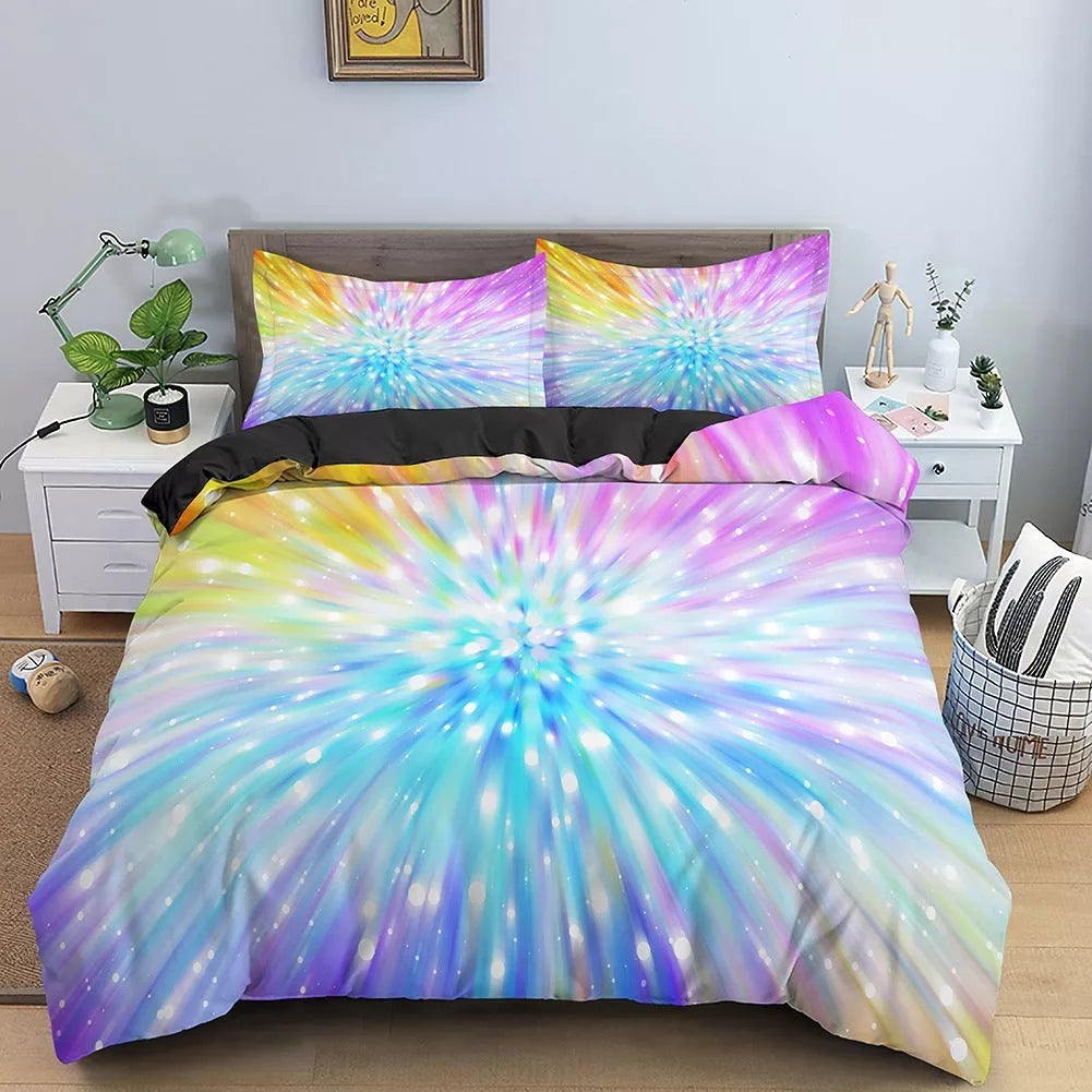 Nordic style 3D digital printing bedding set with vibrant, fade-resistant designs