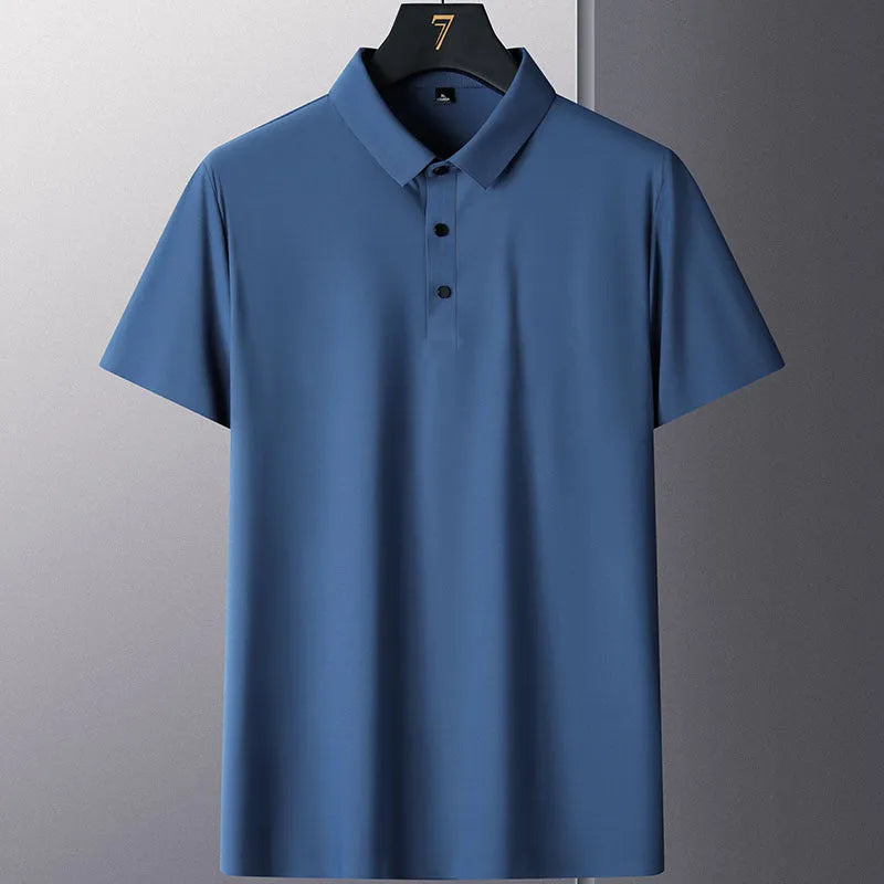 Non-ironing men's shirt in solid colour with short sleeves, available in multiple sizes and colours.