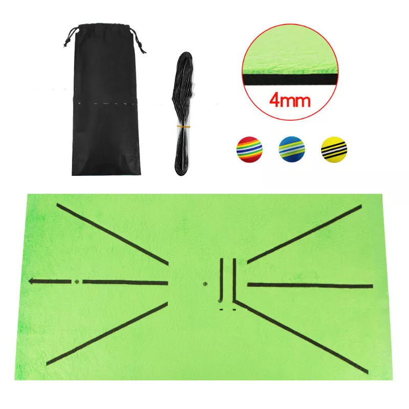 Golf Swing Mark Pad with rainbow balls for indoor practice