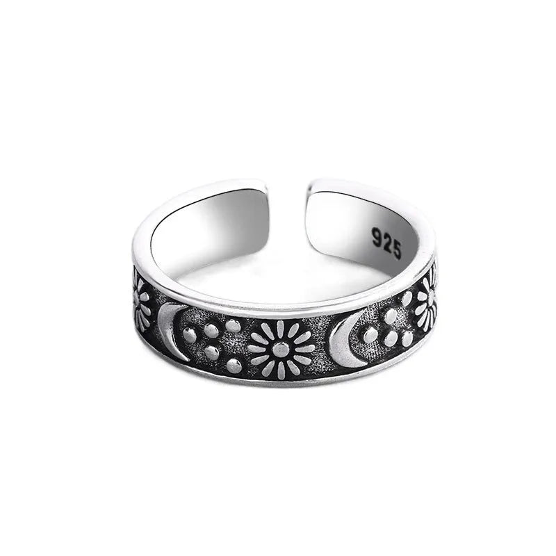 Retro punk distressed snake flower XINGX adjustable open mouth copper ring in unisex opening style