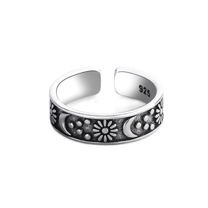 Retro punk distressed snake flower XINGX adjustable open mouth copper ring in unisex opening style