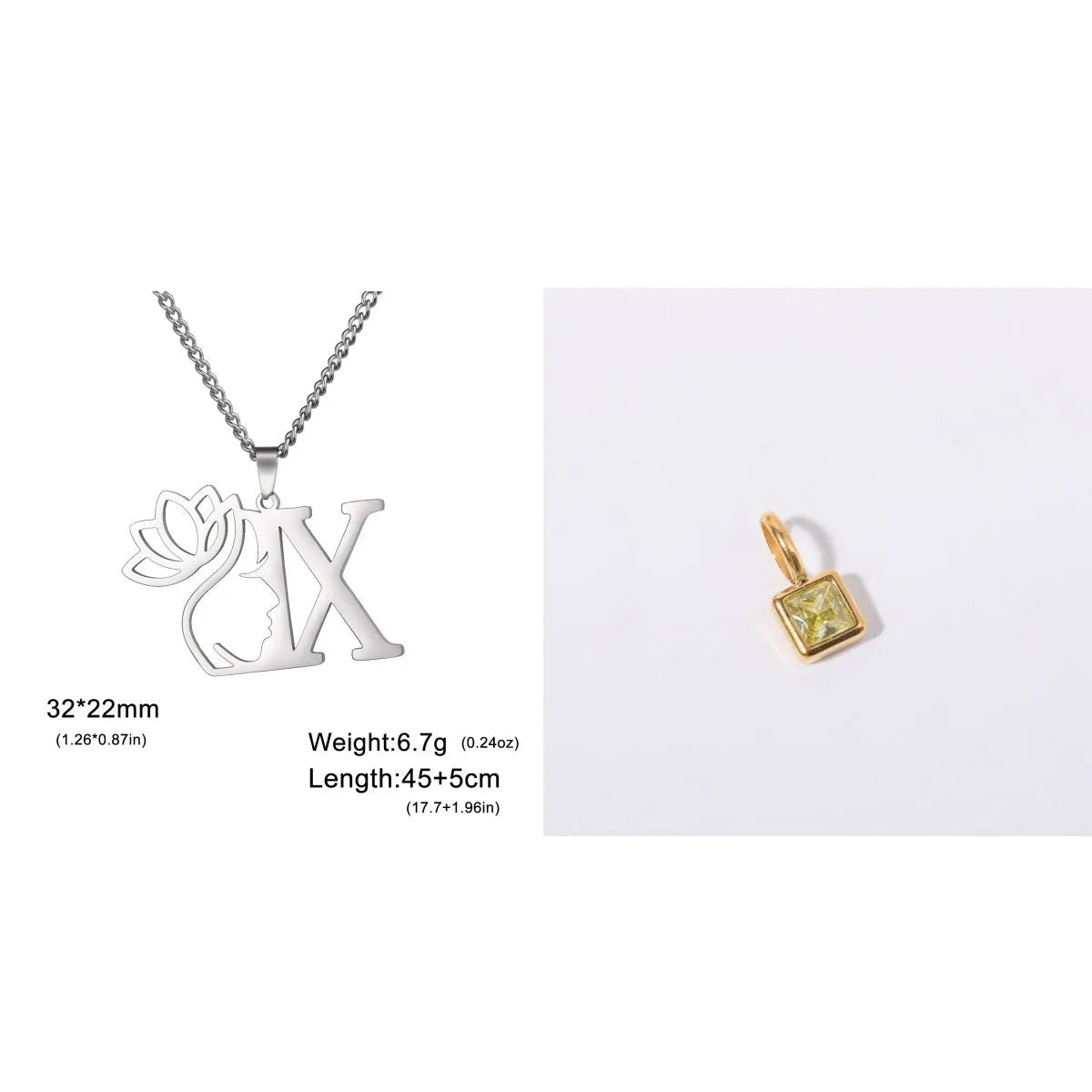 Stainless steel fashion necklace with geometric cross chain design and electroplated finish in gold or silver colour