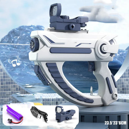 Blue and pink rechargeable electric water guns with automatic continuous firing capability