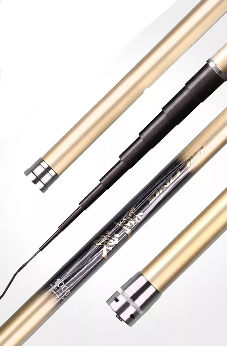 Super Light Nest Carbon Fishing Rod for large objects, available in silver and gold