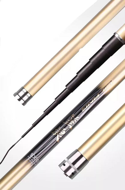 Super Light Nest Carbon Fishing Rod for large objects, available in silver and gold