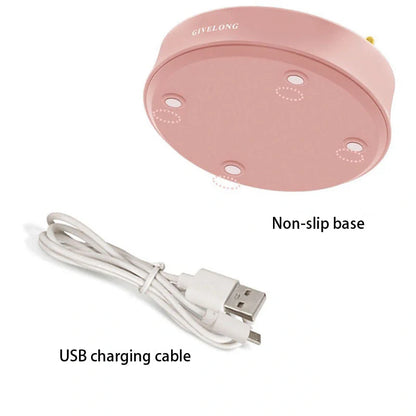 360-degree rotatable LED desk lamp with wireless charging in yellow, blue, pink, and green